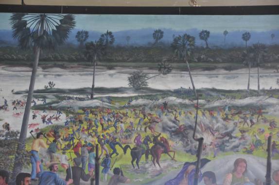 Painel ilustrativo da batalha no Memorial à Batalha do Jenipapo, em Campo Maior - PI